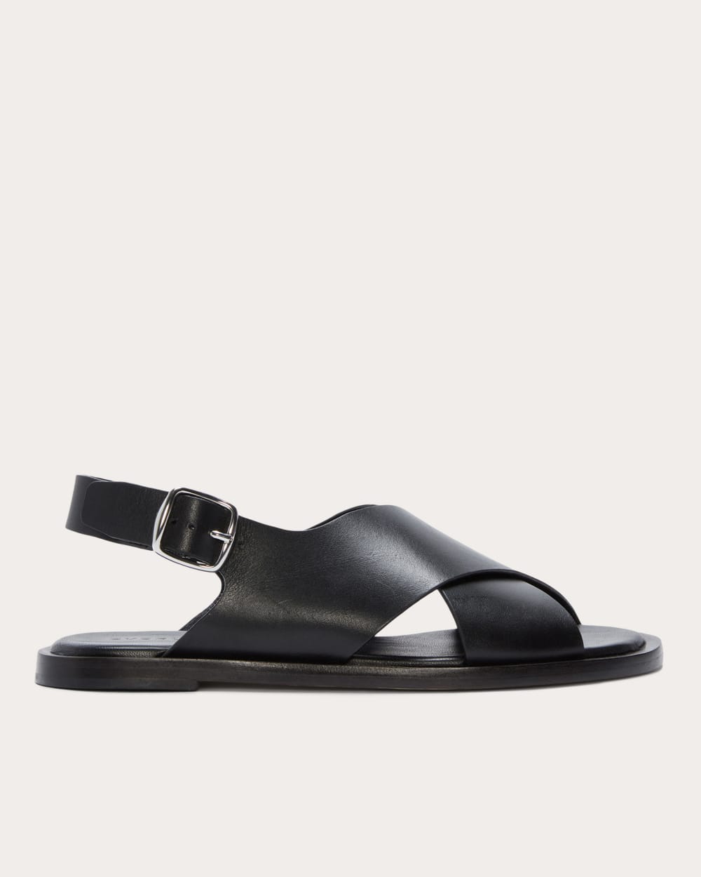 The City Crossover Sandal in Black — front view