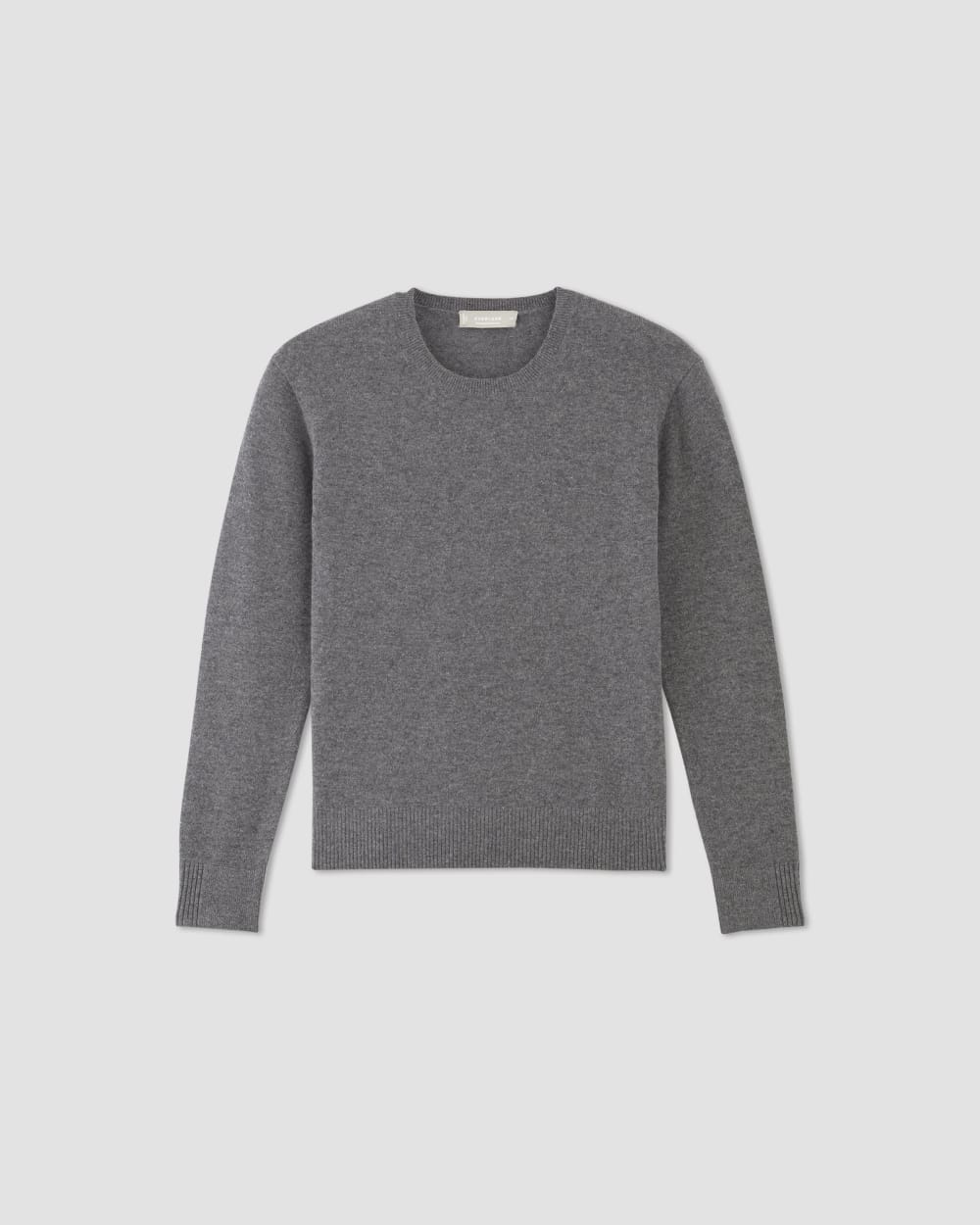 The Classic Crew in Cashmere in Heather Charcoal — alternate view