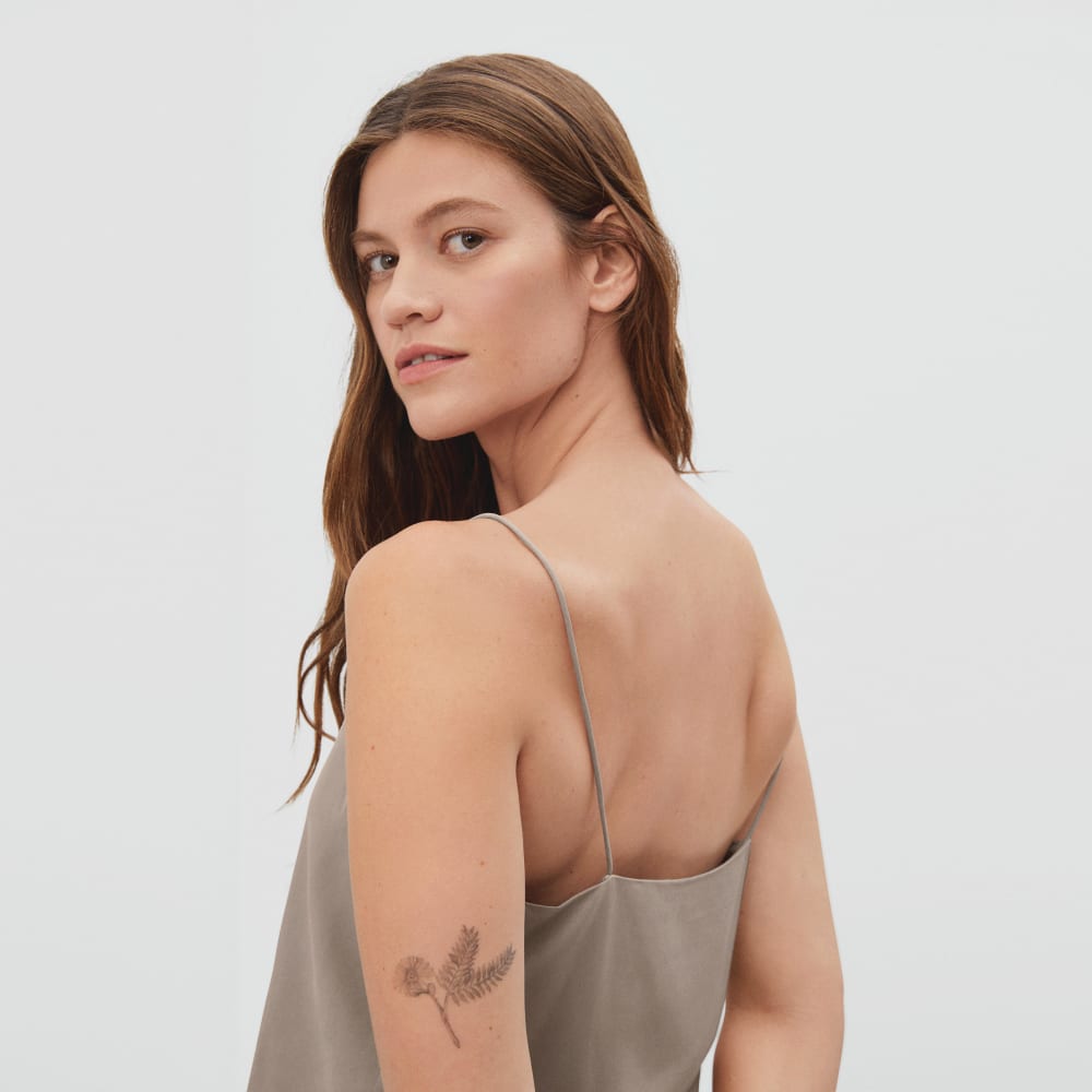 The Washable Silk Cropped Cami in Burnt Sugar — alternate view