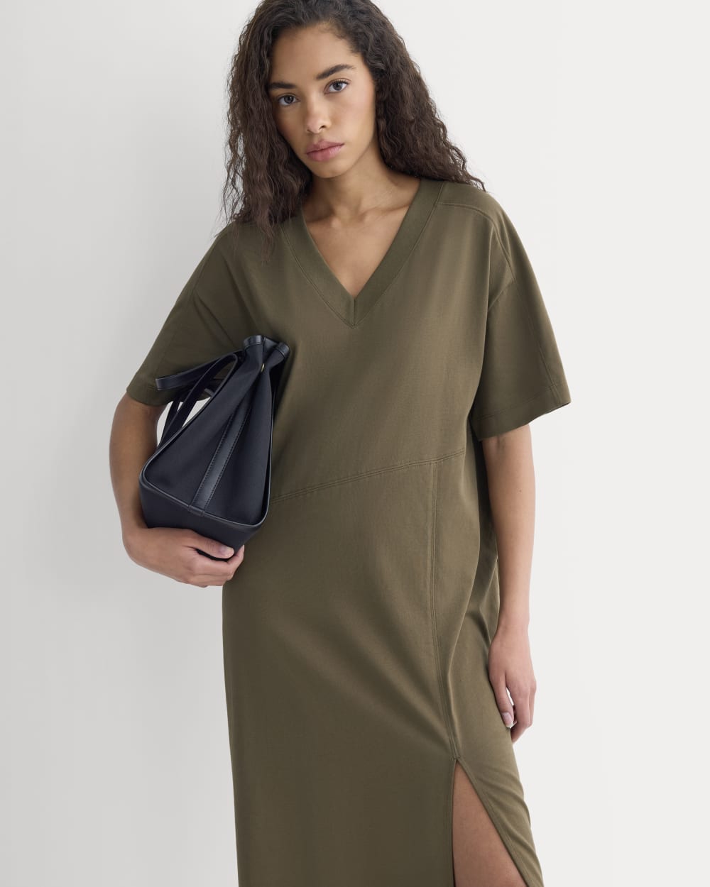 Weekend Tee Midi Dress in Beech — detail view
