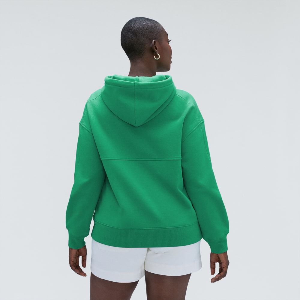 The Track Organic Cotton Popover in Bright Jade — detail view