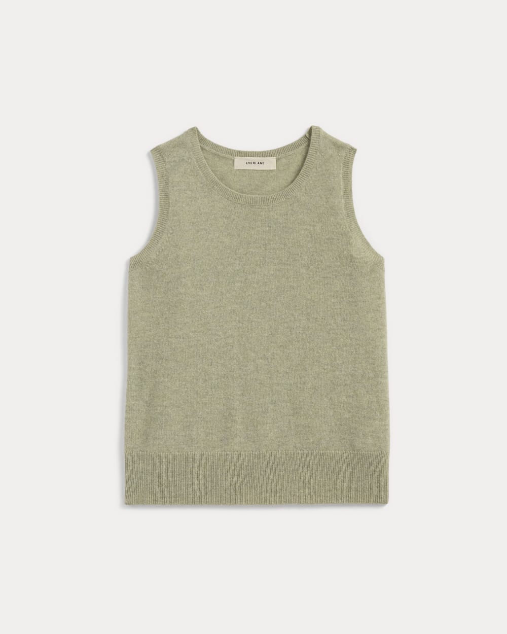 The Classic Tank in Cashmere in Light Heathered Moss — alternate view
