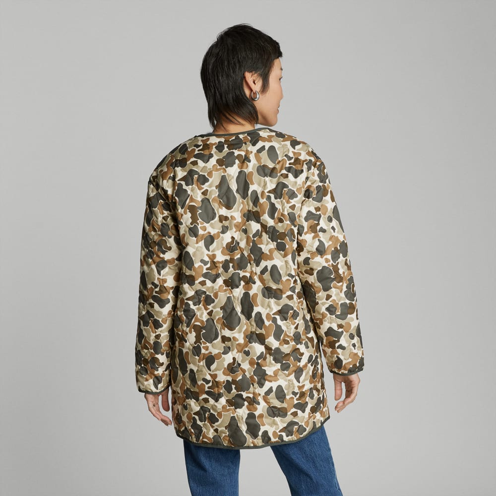 The Quilted Liner in Camo — detail view