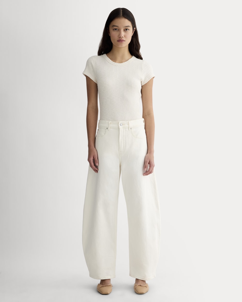 The Way-High® Curve Jean in Calico Ecru — front view