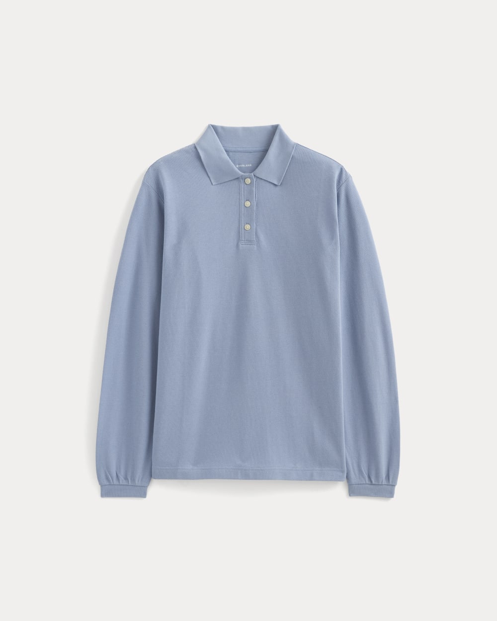 Oversized Pique Polo in Soft Blue — alternate view
