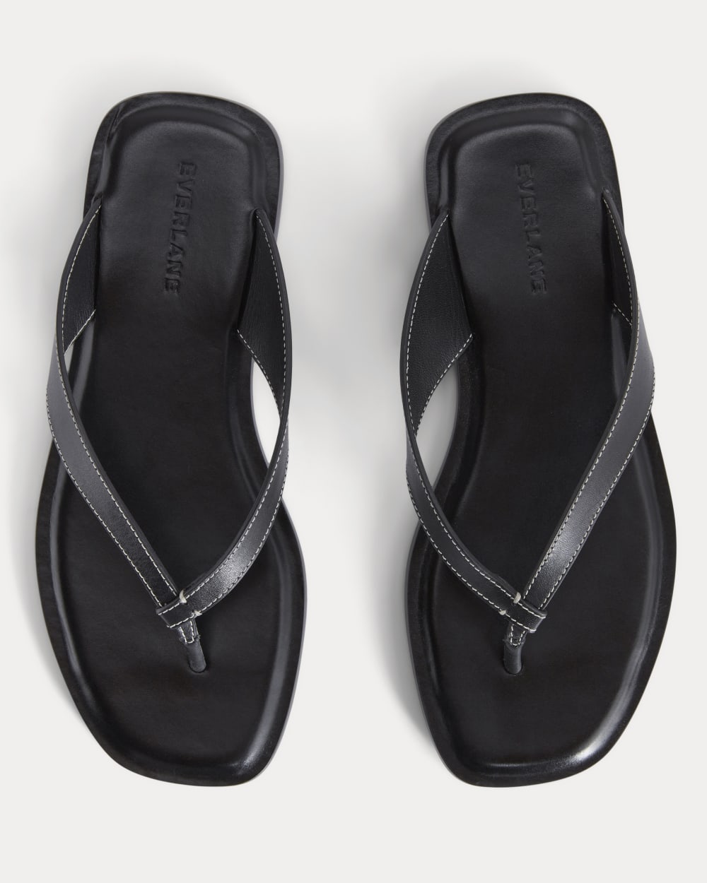 The Leather Flip Flop in Black — alternate view