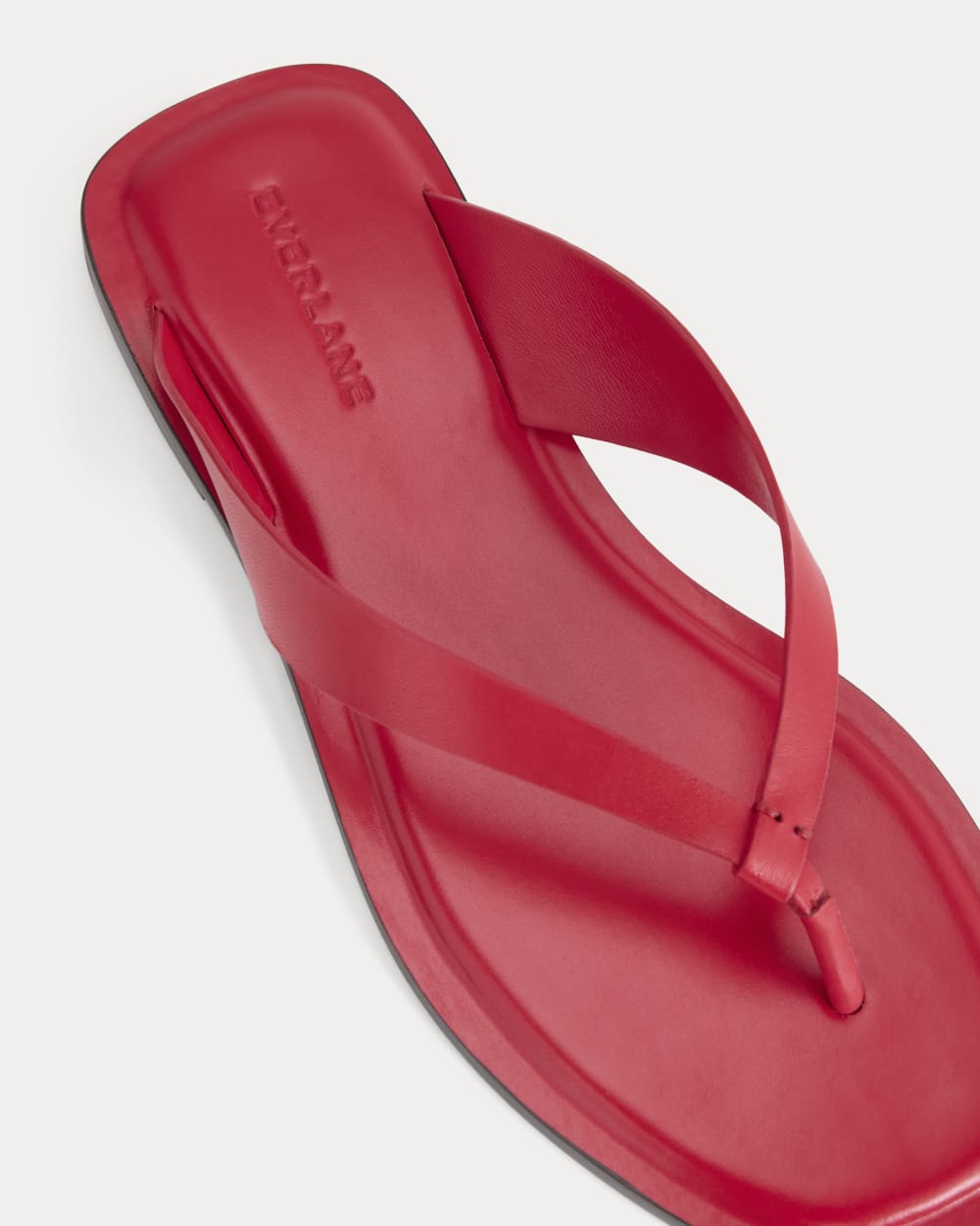 The Leather Flip Flop in Classic Red Leather — detail view