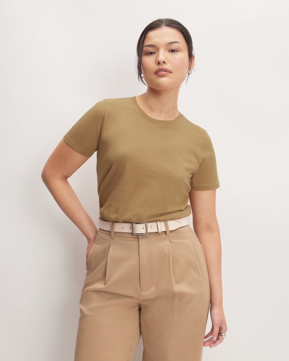 The Organic Cotton Crew Tee in Tiger's Eye — front view