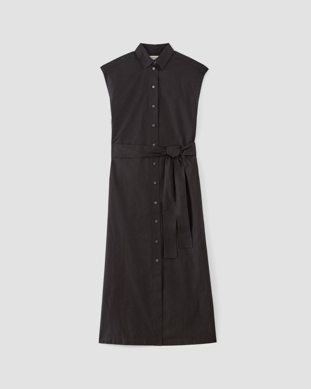 The Supima® Cotton Short-Sleeve Shirt Dress in Black — alternate view