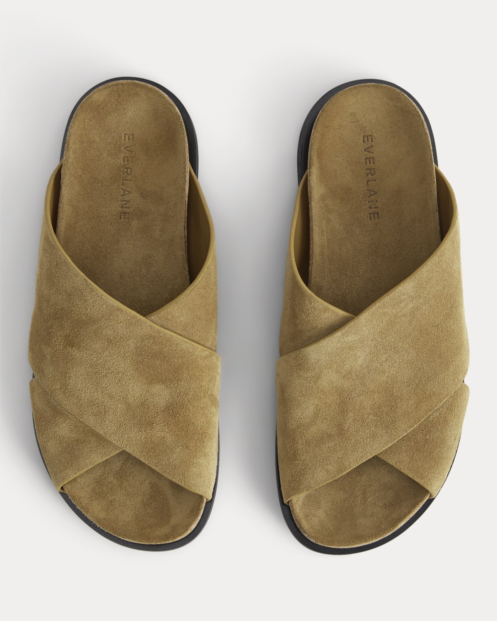 The Suede Crossover Sandal in Sand — alternate view