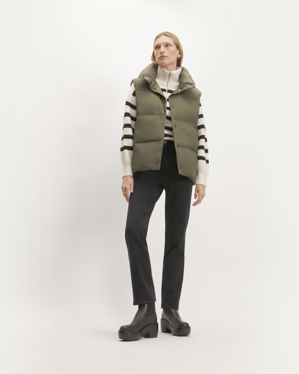 The Puffer Vest in Kalamata — detail view