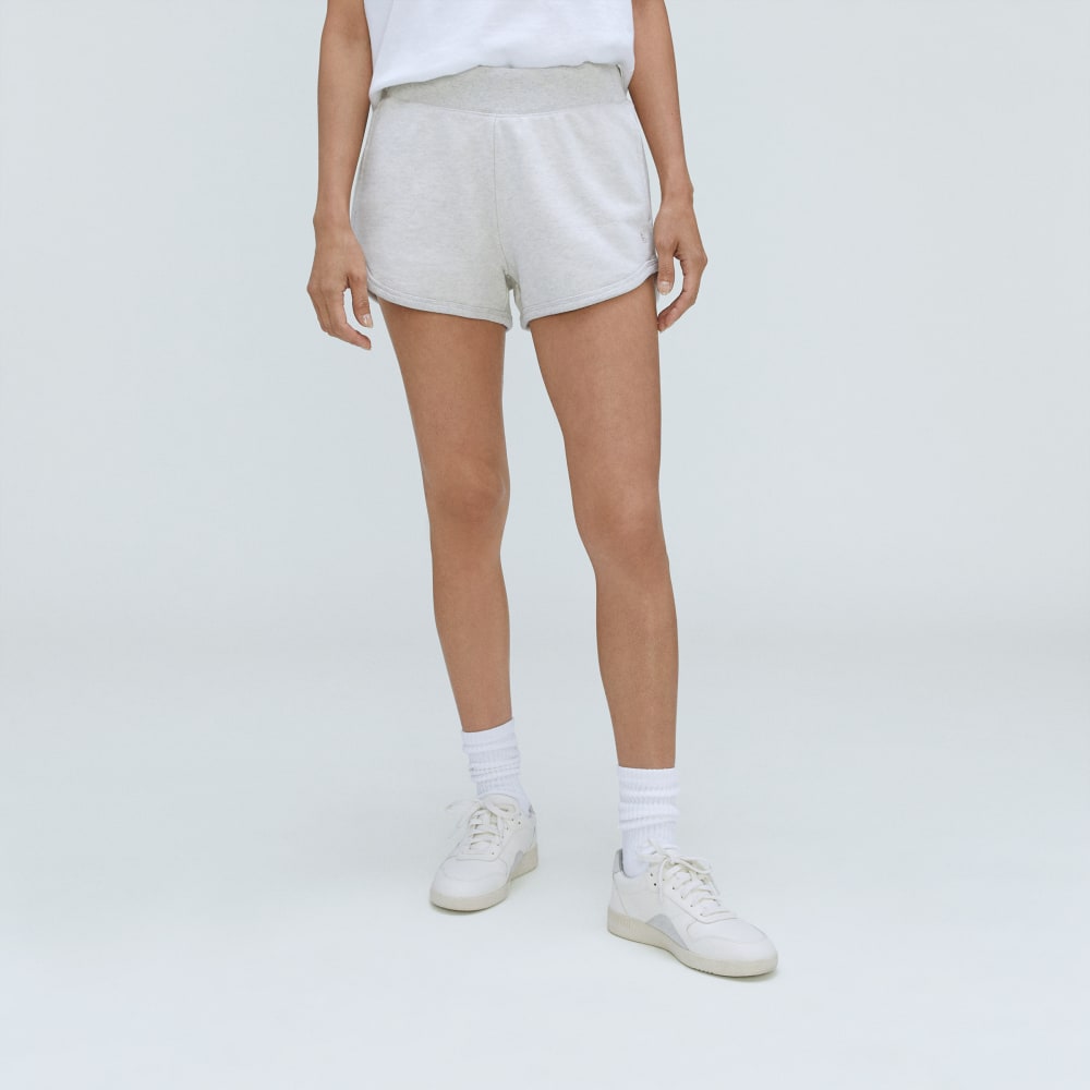 The Track Sweatshort in Light Heather Grey — alternate view