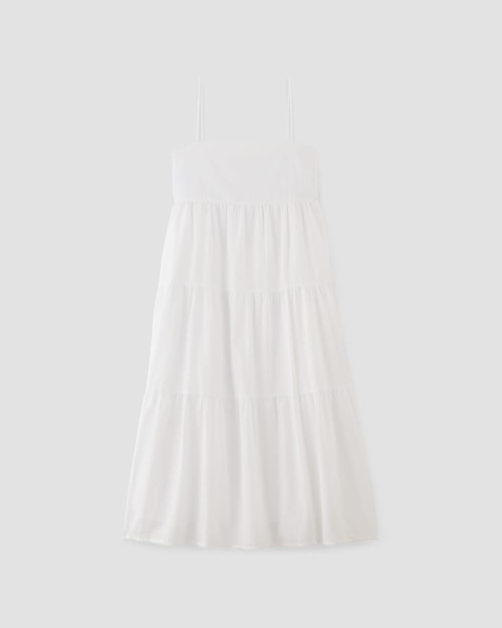 The Gauze Tiered Dress in White — alternate view
