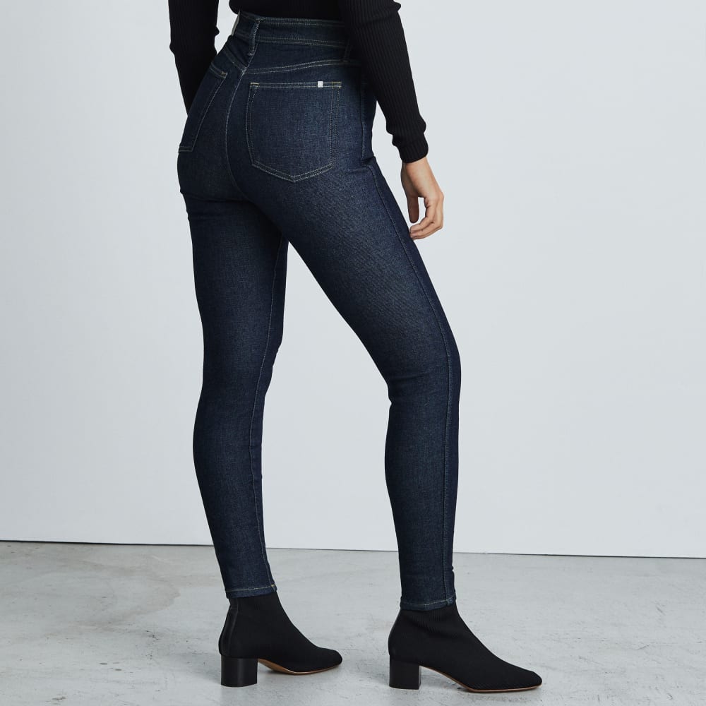 The Way-High® Clean Front Skinny Jean in Dark Indigo — detail view