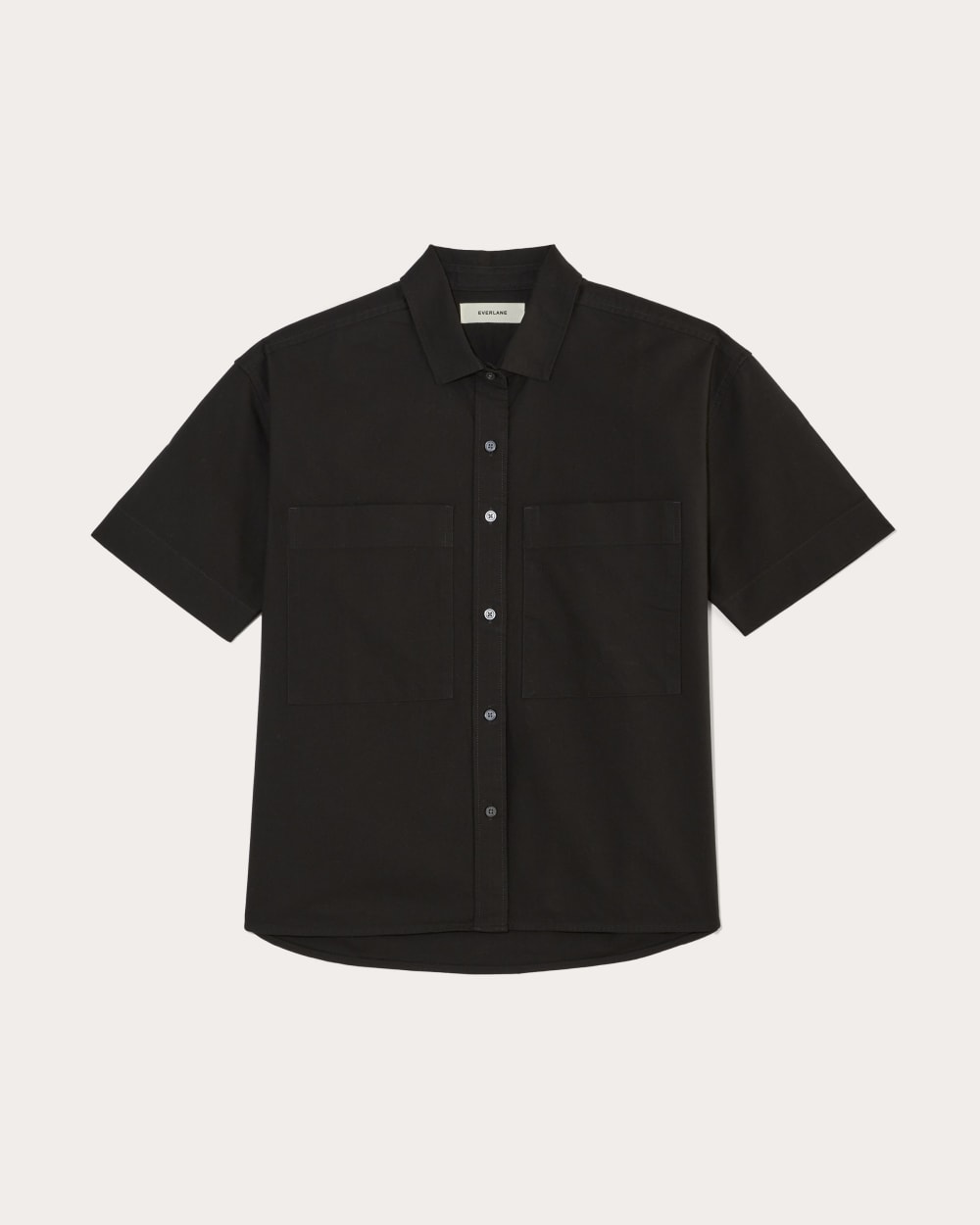 The Short-Sleeve Boxy Oxford in Black — alternate view