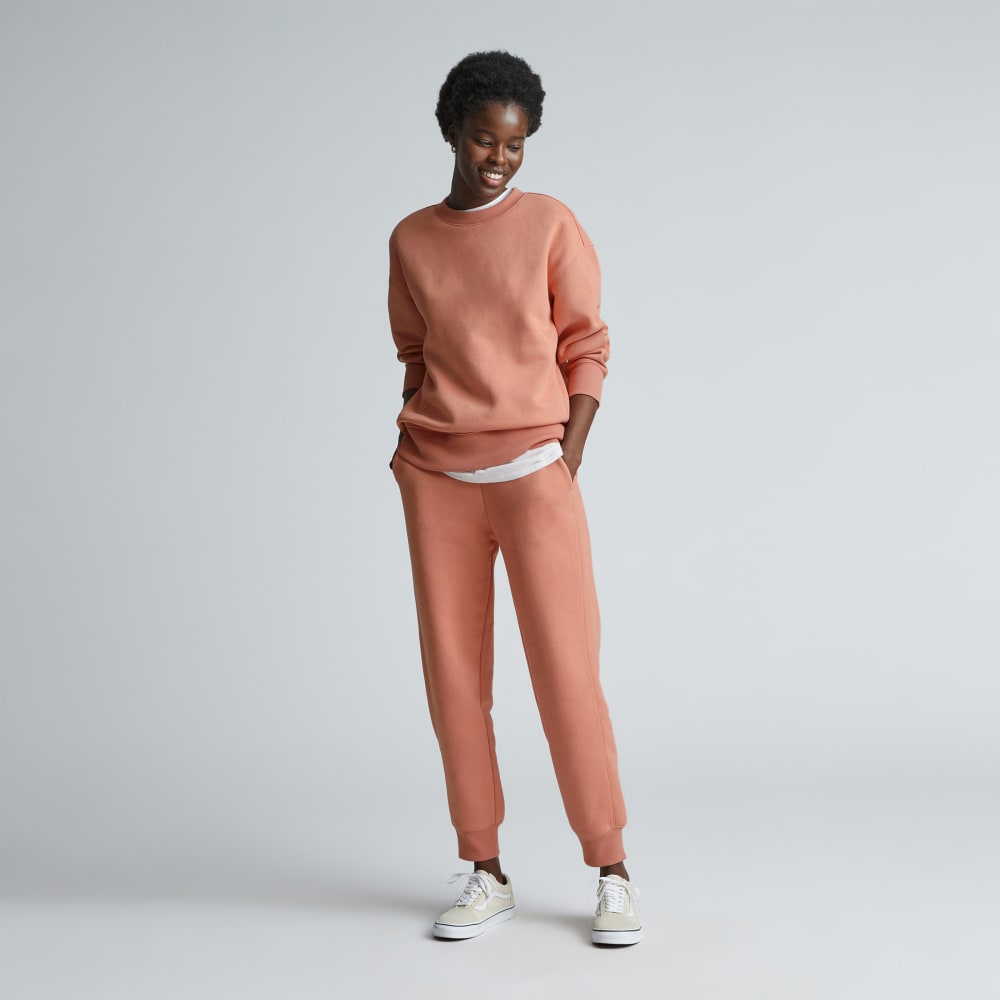 The ReTrack Oversized Crew in Light Rose — detail view