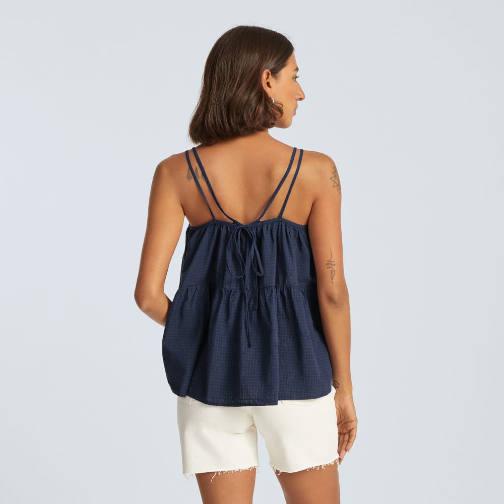 The Billow Cami in Navy — detail view