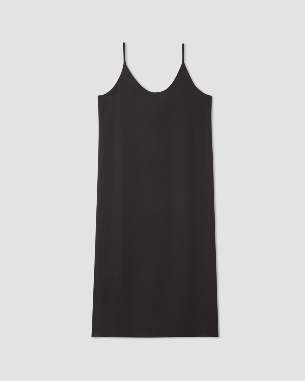 The Hammered Satin Slip Dress in Black — alternate view