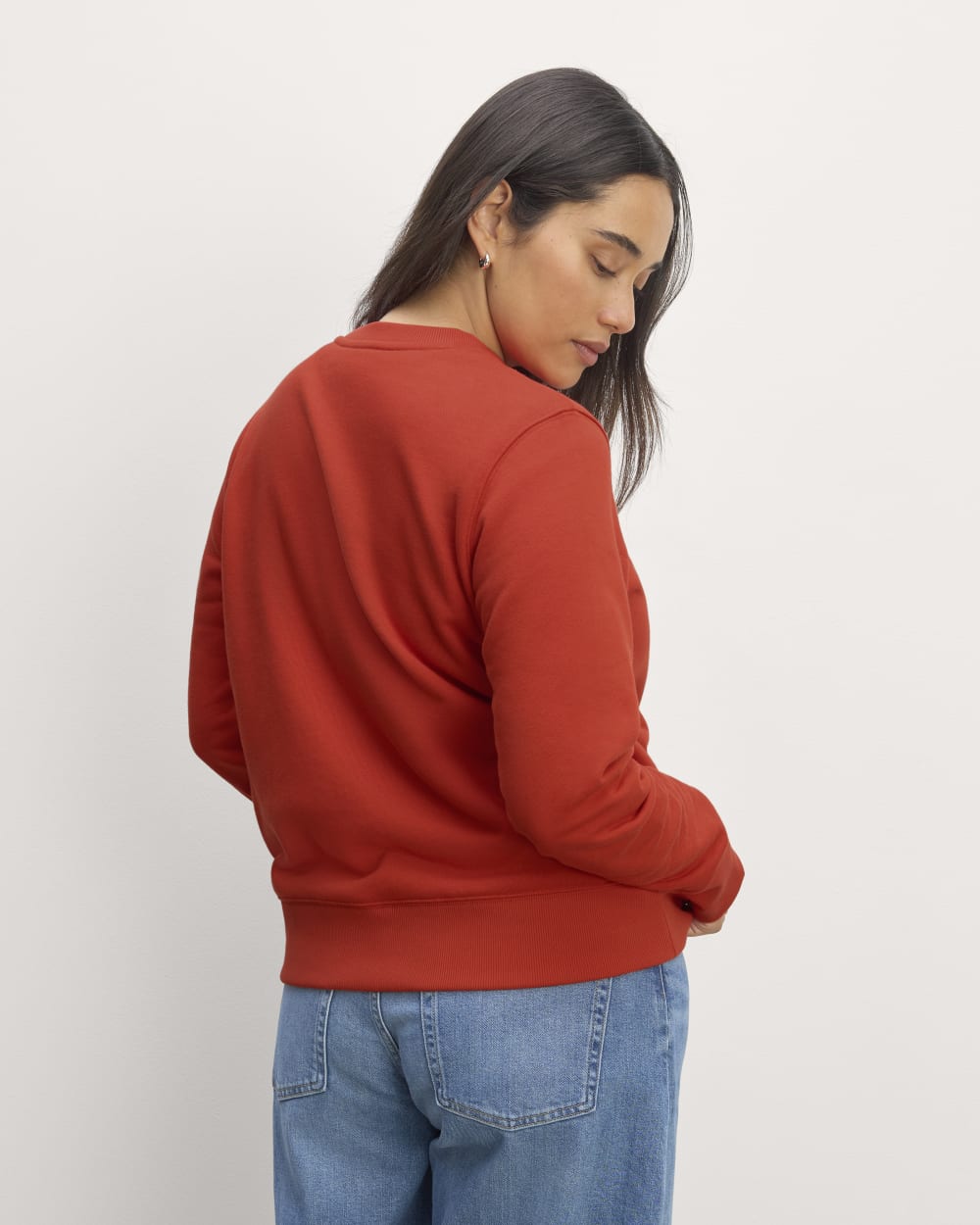The Off-Duty Terry Crew in Poppy Red — detail view