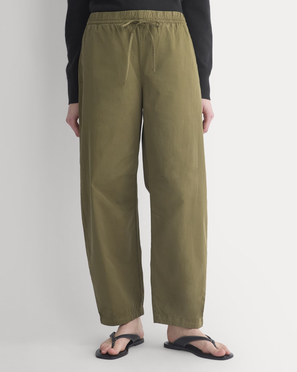 Pull-On Balloon Pant in Olive — detail view