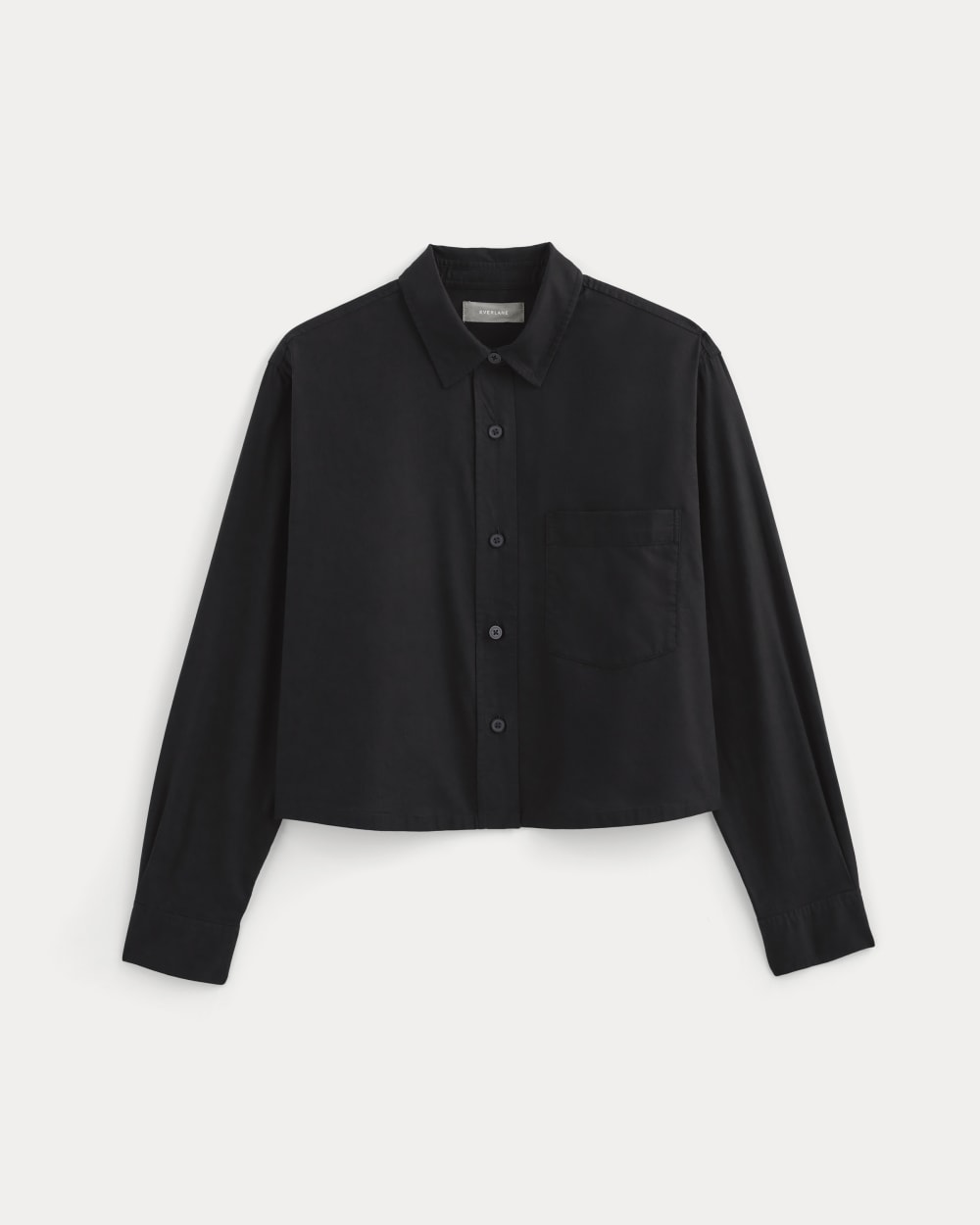 The Way-Short Shirt in Silky Cotton in Black — alternate view