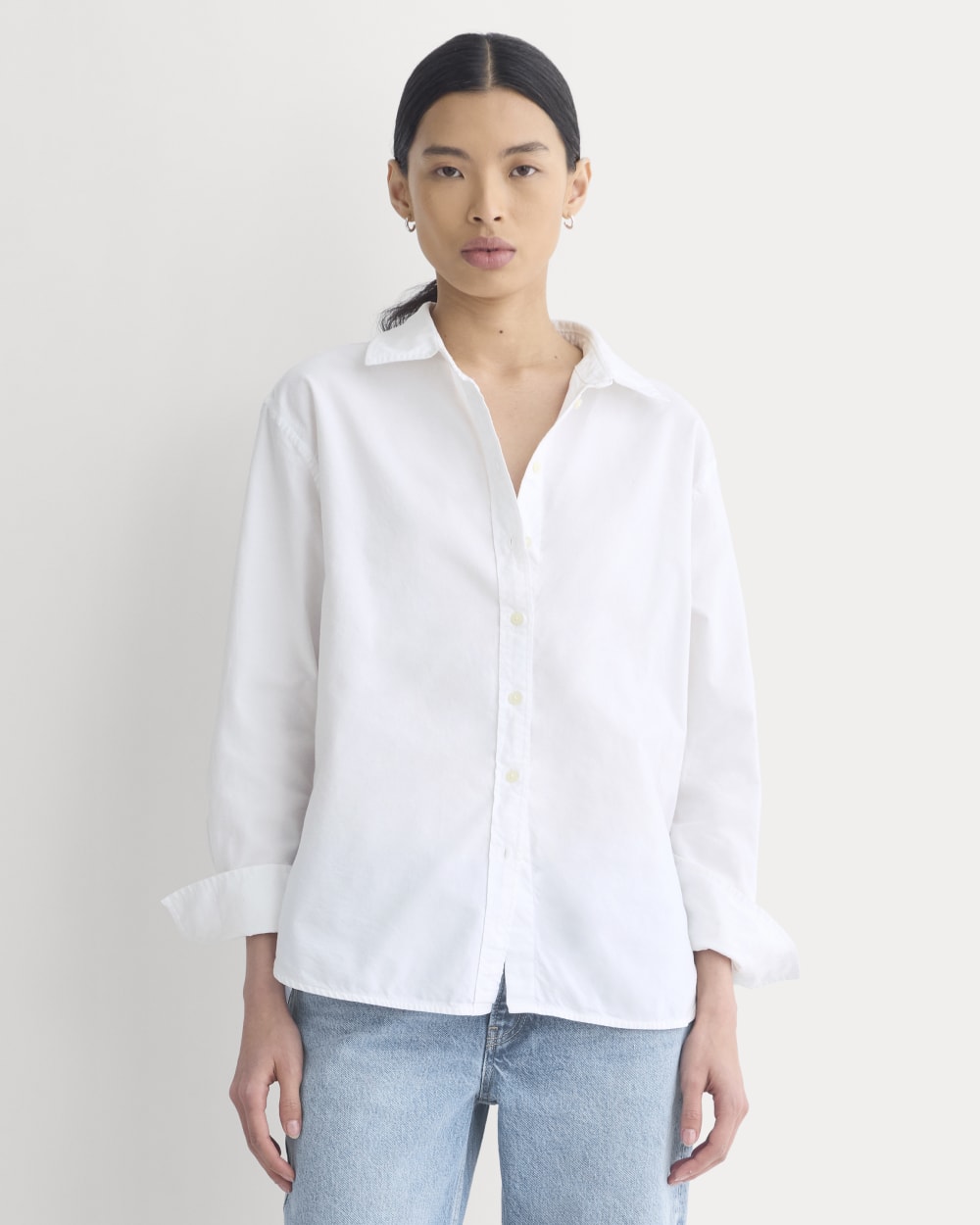 Everyday Oxford Shirt in White — front view