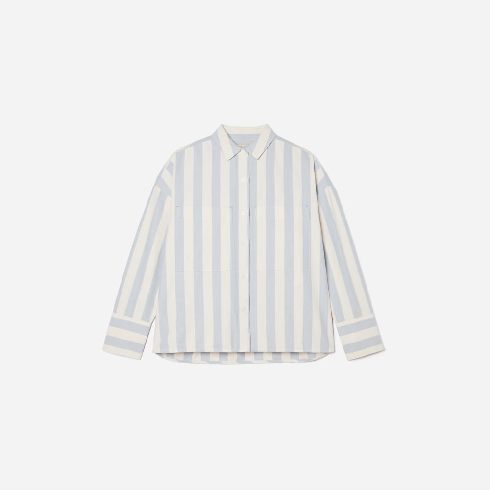 The Boxy Oxford in Blue / White — front view