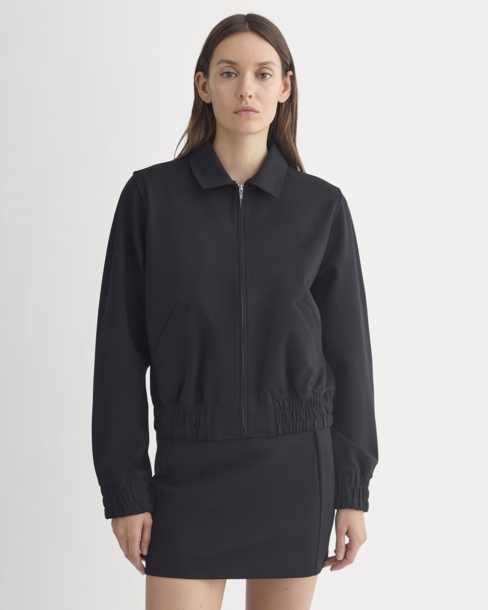 Ponte Aviator Jacket in Black — front view