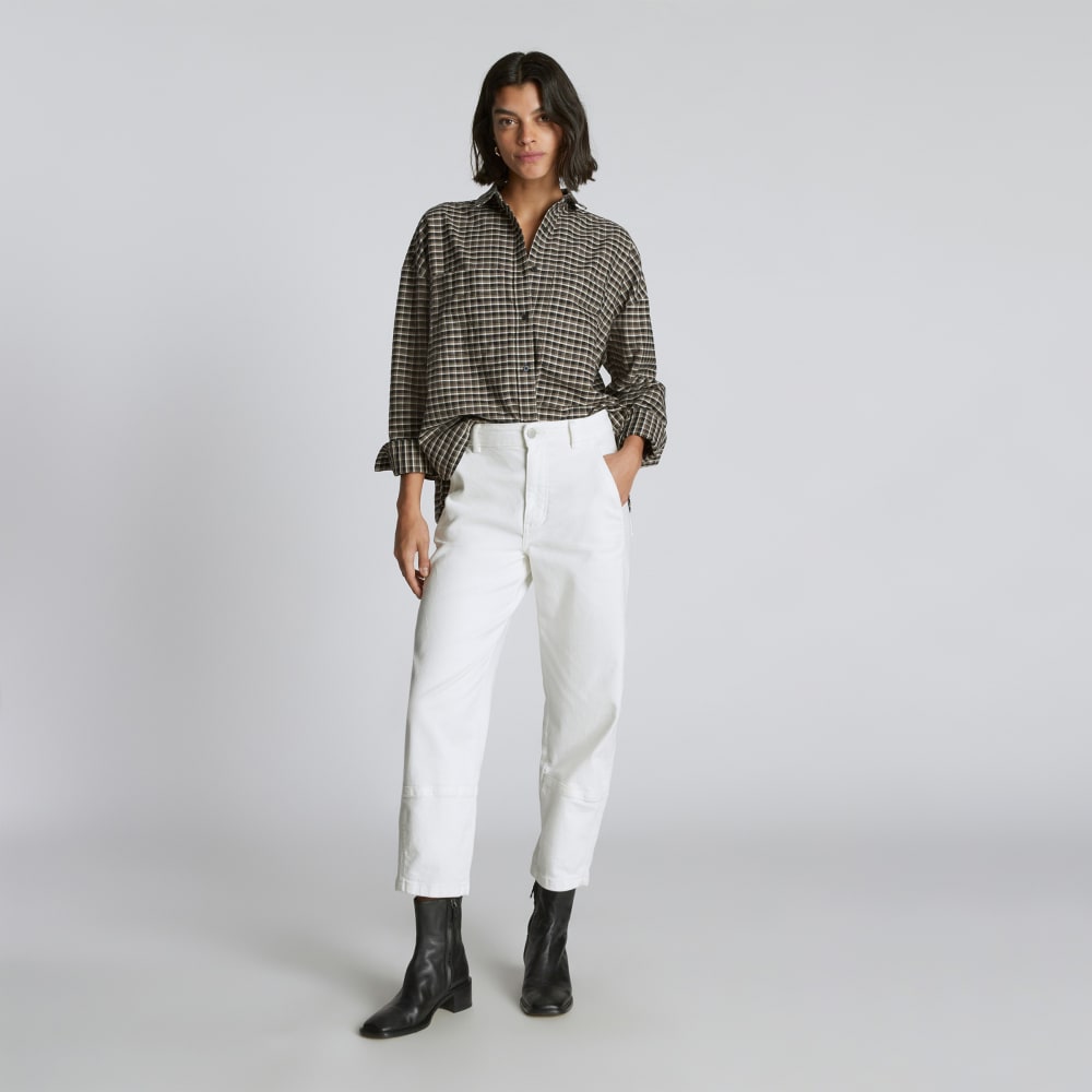 The Boxy Oxford in Falcon Mini Plaid — alternate view