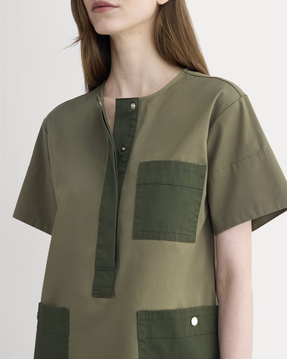 The Safari Mini Dress in Kalamata / Duffel Bag — detail view