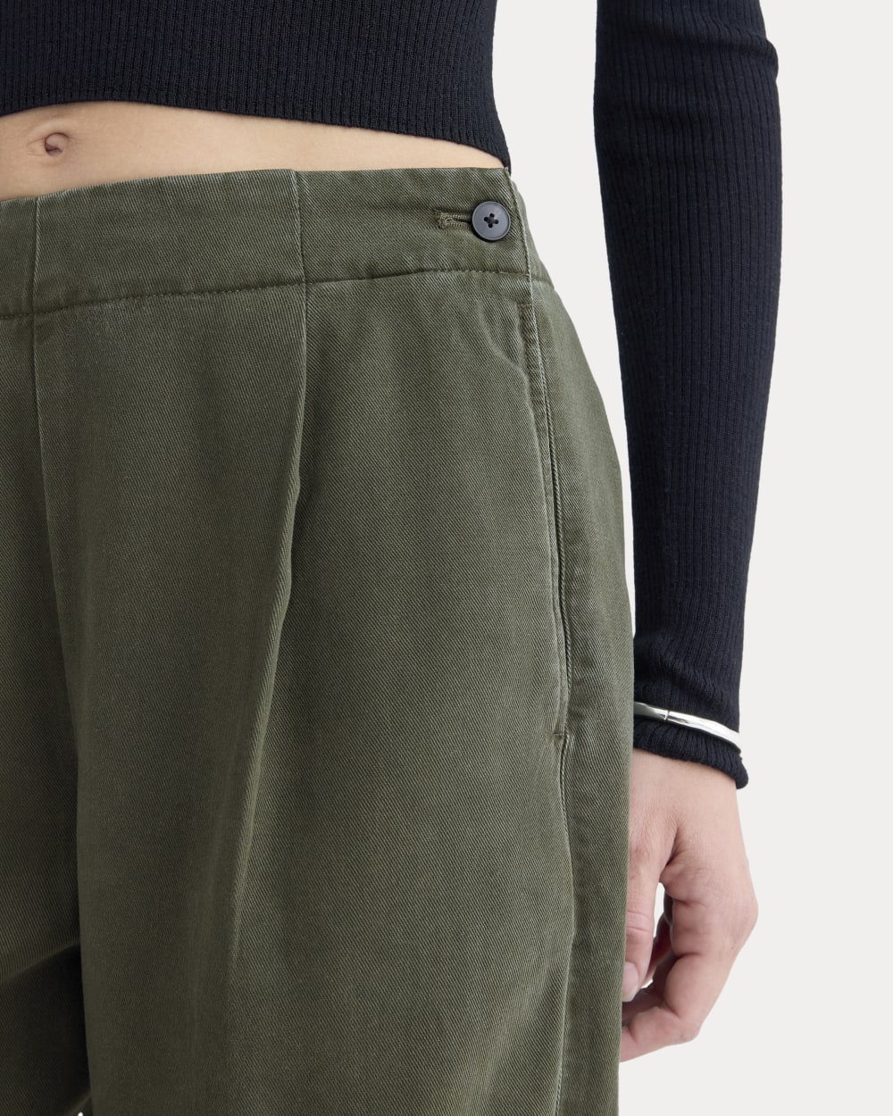 The Chino Jogger in Buttersoft in Dark Forest — detail view