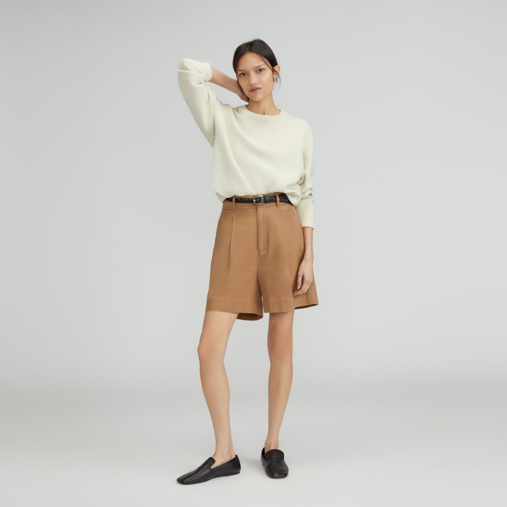 The Draper Short in Buttersmooth in Toasted Coconut — detail view