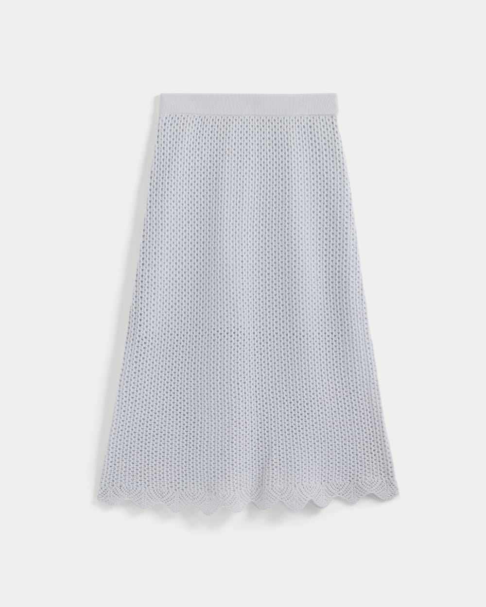 Lace-Knit Midi Skirt in Skywriting — alternate view