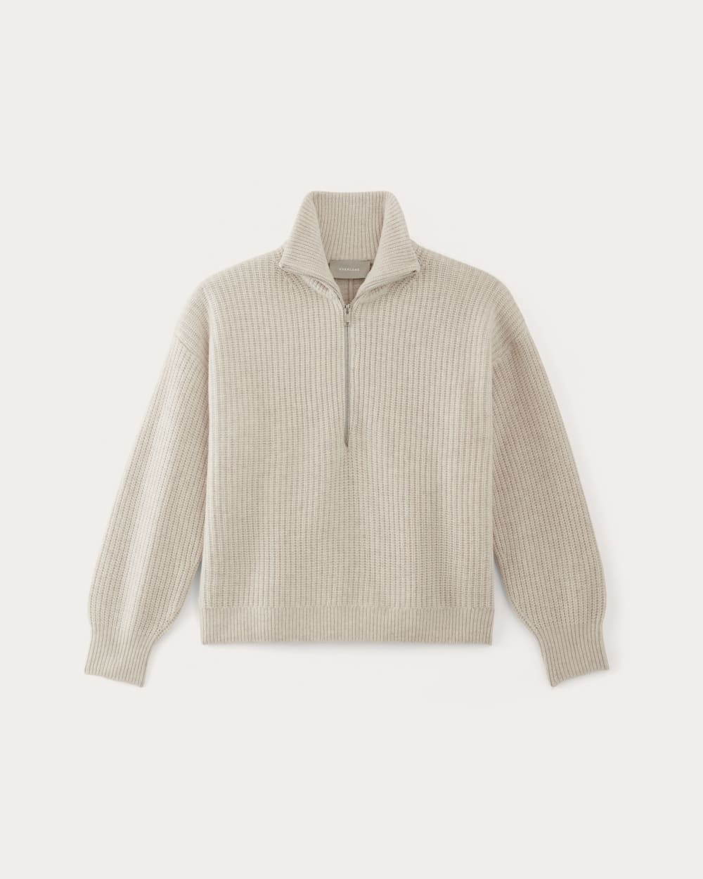 The Half-Zip Sweater in Luxe Merino in Heathered Oat — alternate view