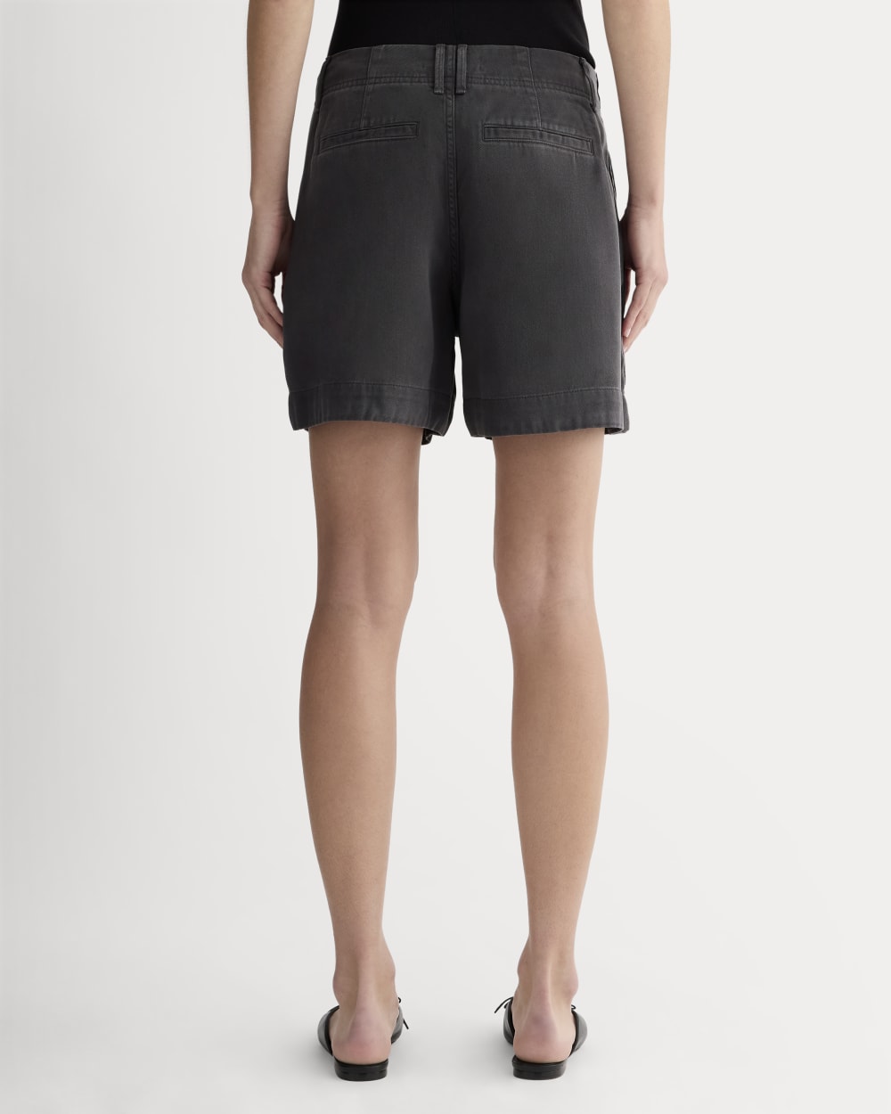 The Utility Short in Buttersoft in Graphite — detail view