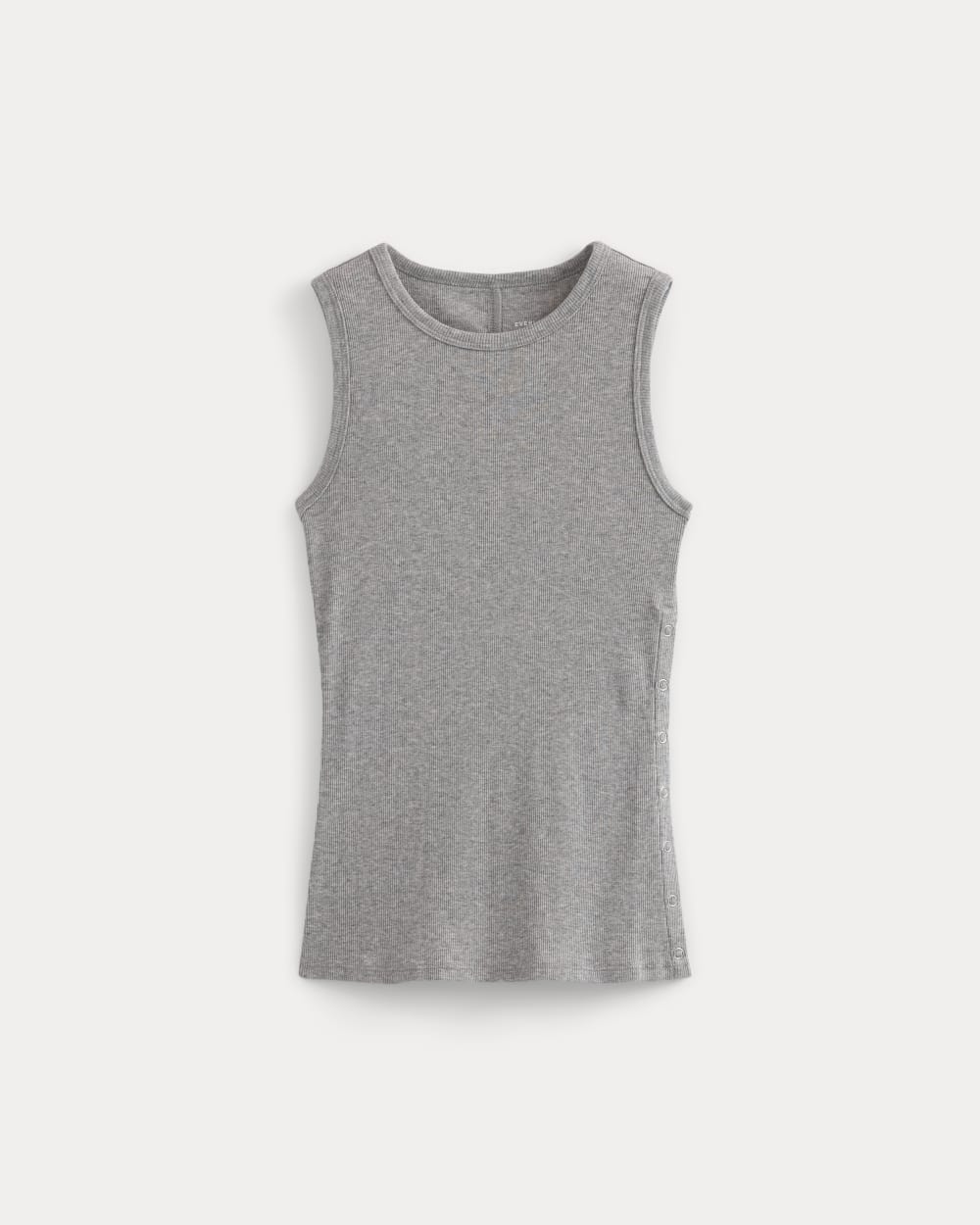 Luxe Rib Side Snap Tank in Heathered Light Grey — alternate view