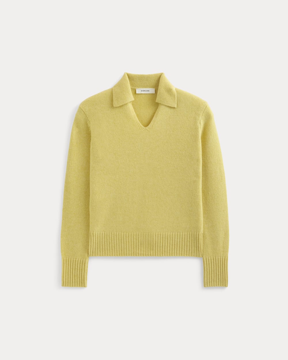 Cashmere Polo Sweater in Double Cream Heather — alternate view