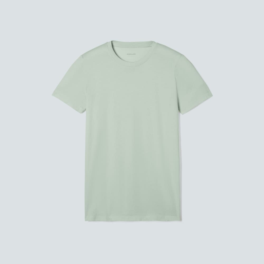 The Organic Cotton Crew Tee in Lily Green — front view