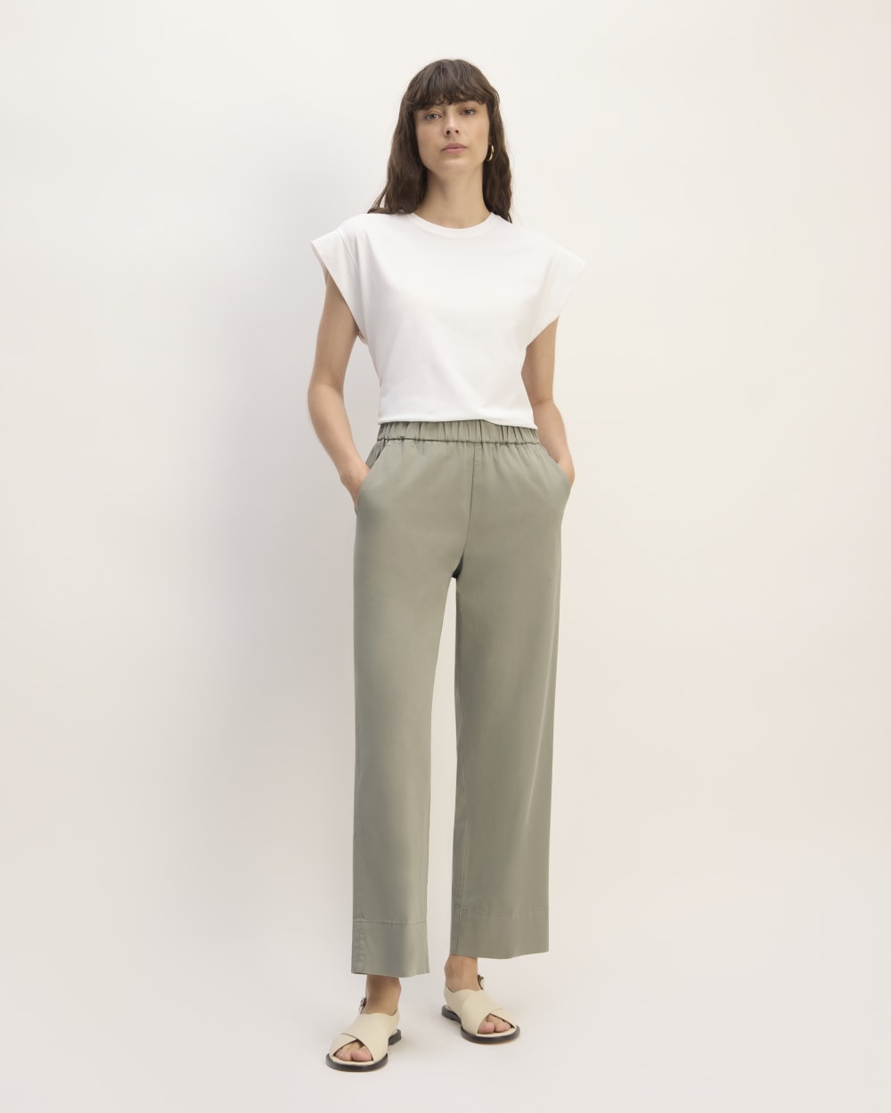 The Easy Pant in Sage Green — front view
