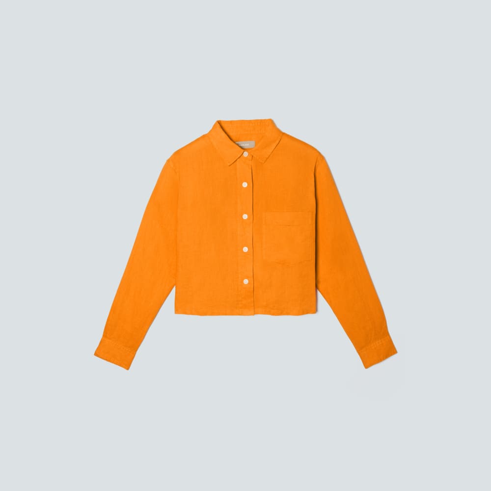 The Linen Way Short Shirt in Turmeric — front view