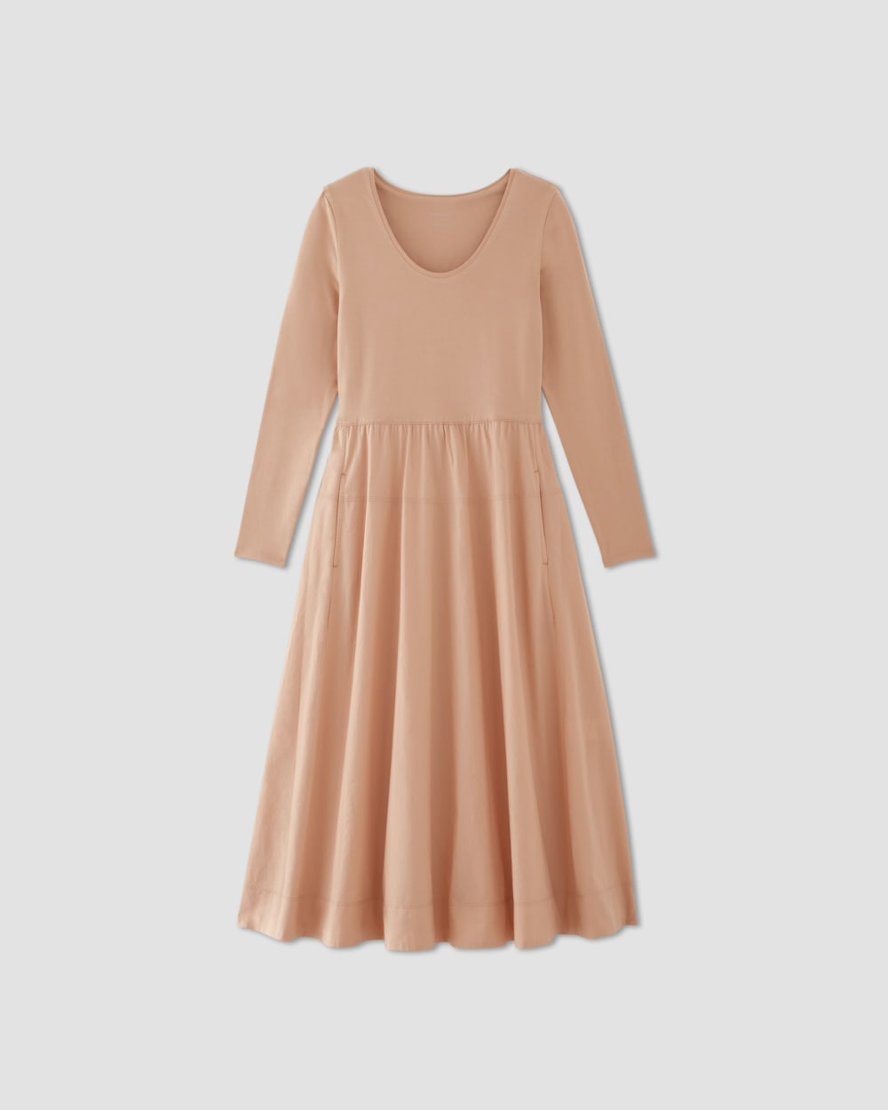 The Long-Sleeve Riviera Dress in Blush Pink — alternate view