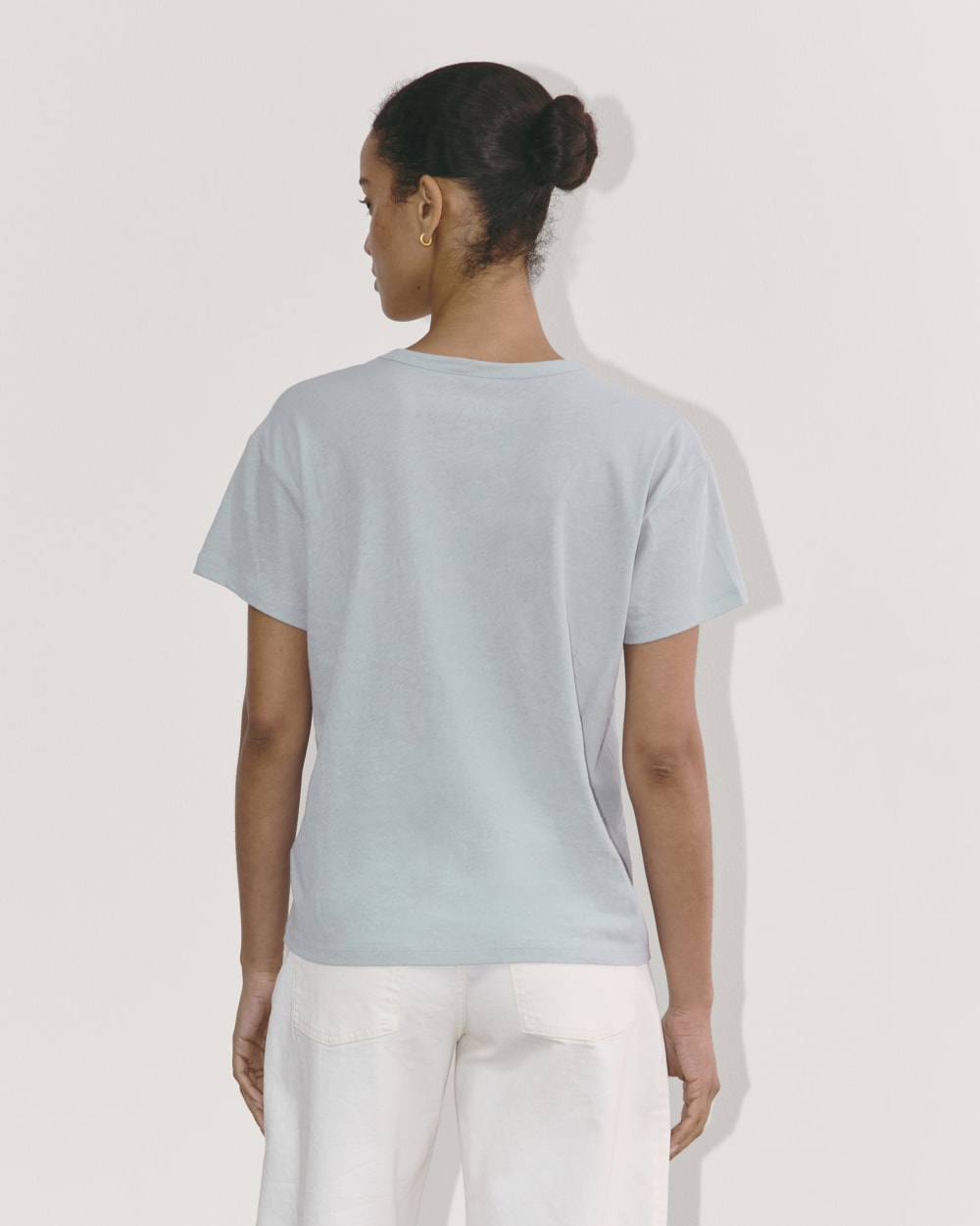 The Air Scoop-Neck Tee in Blue Slate — detail view