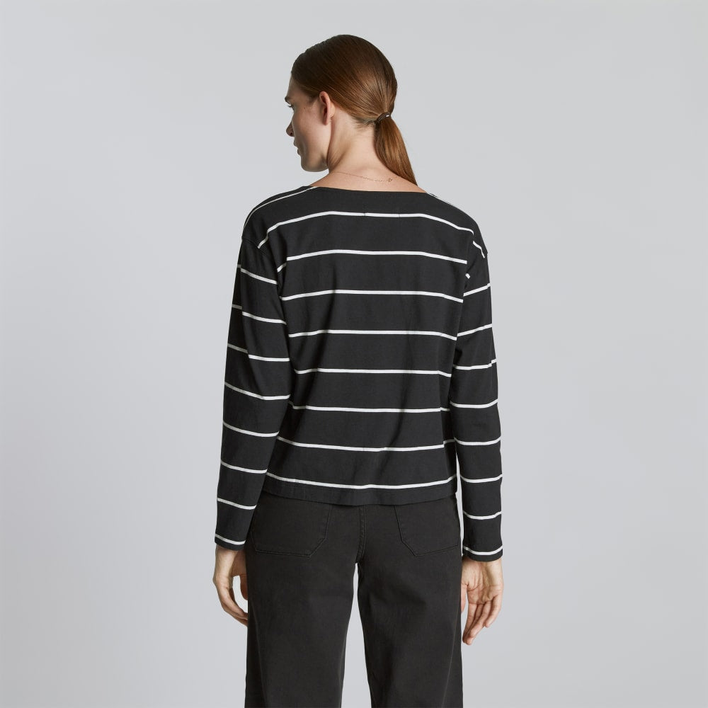 The Mariner Tee in Black / Canvas — detail view