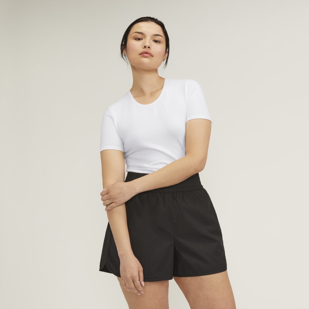 The Supima® Form Crew Neck Tee in White — front view