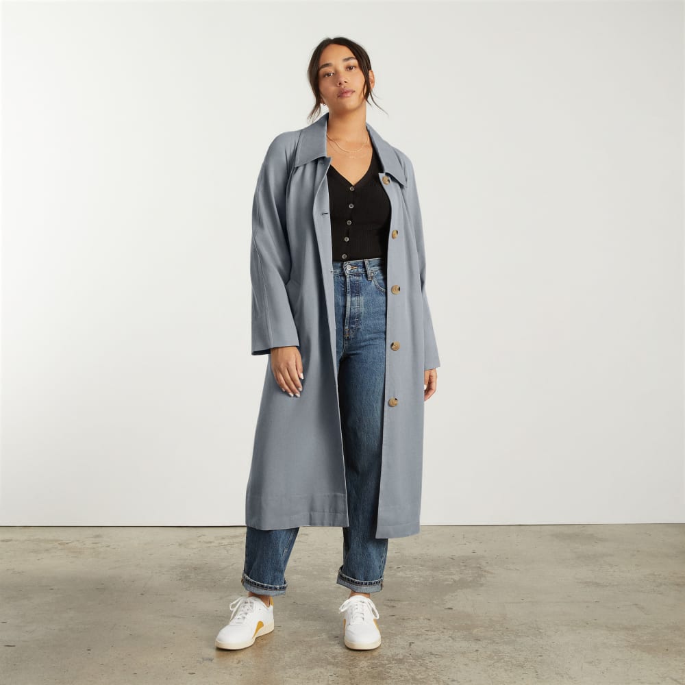 The Gathered Drape Trench in Smoke — alternate view