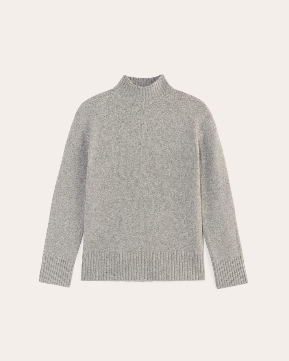 The Mockneck Sweater in Plush Cotton in Heathered Grey — alternate view
