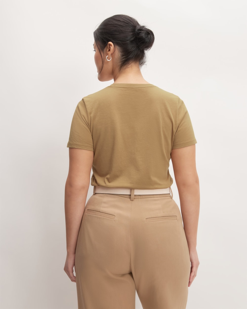 The Organic Cotton Crew Tee in Tiger's Eye — detail view