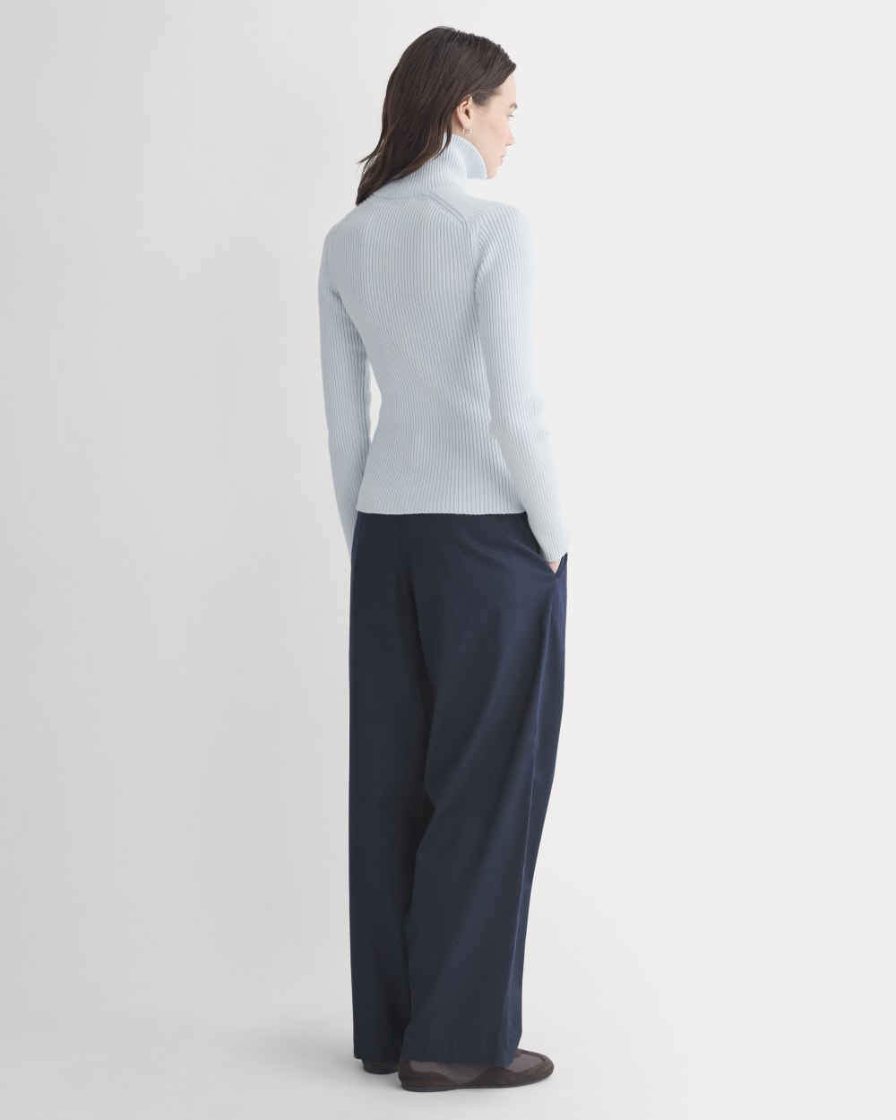 Full-Zip Ribbed Jacket in Everyday Cotton in Skywriting — detail view