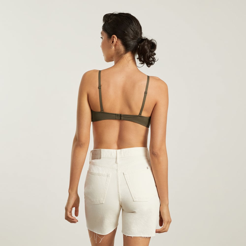 The Scoop-Neck Bikini Top in Beech — detail view