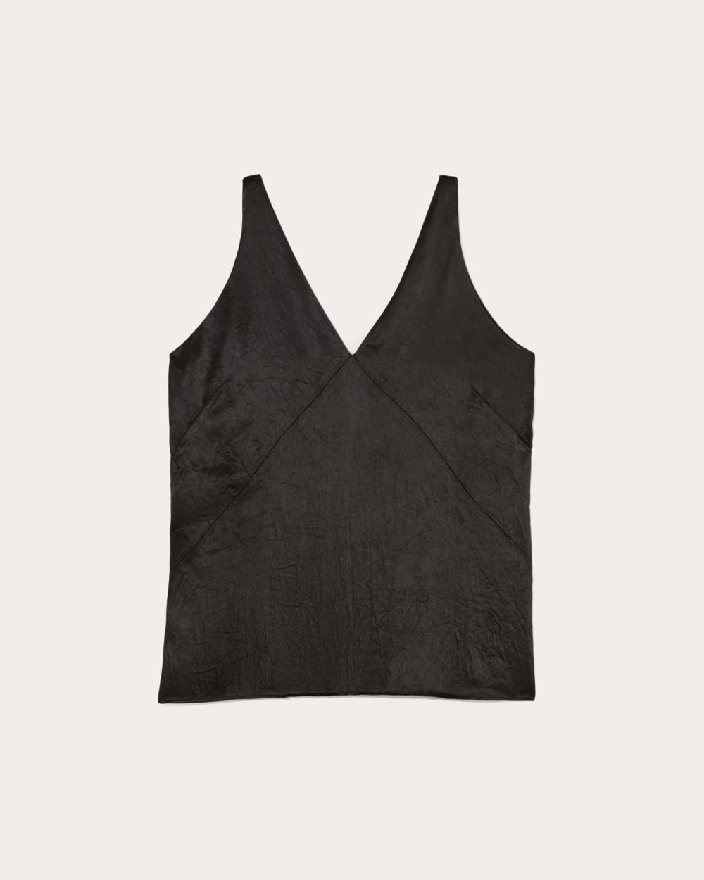 The Satin Tank in Black — alternate view